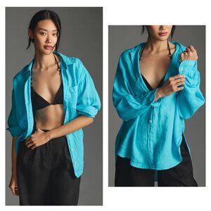 Maeve Blue Button Down Shirt